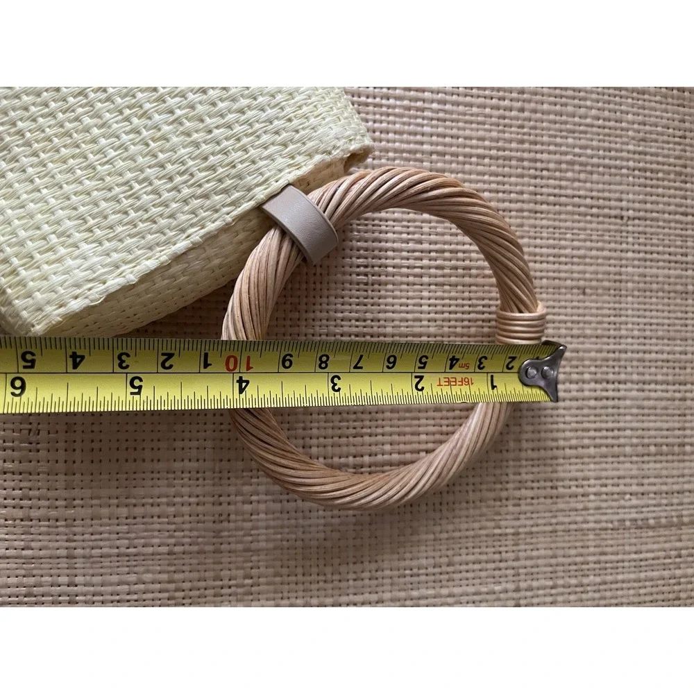 A New Day Straw Bracelet Pouch Clutch Purse Yellow Mini Bag